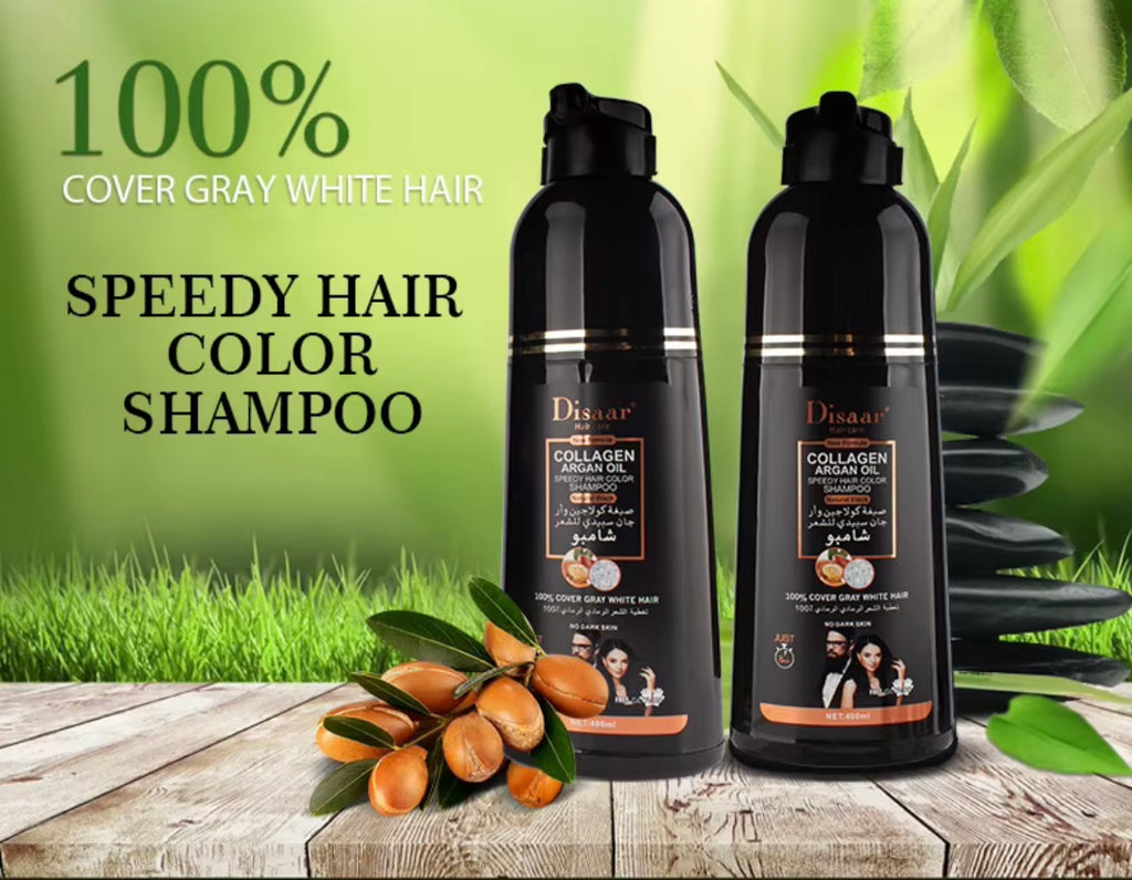 NOMBRE DEL PRODUCTO:

Disaar Champú Colorante Negro con Colágeno y Aceite de Argán 400 ml